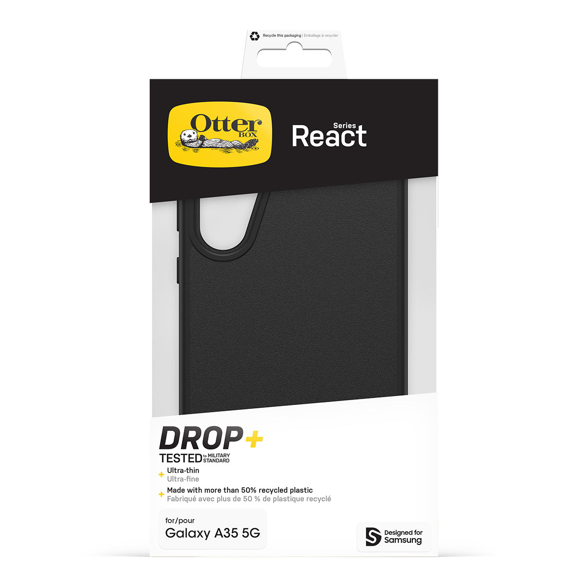 Otterbox React Casefor Samsung Galaxy A35 - Black