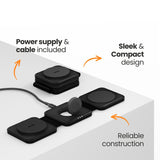 EFM FLUX Travel 3-in-1 Wireless ChargerWith 20W Wall Charger