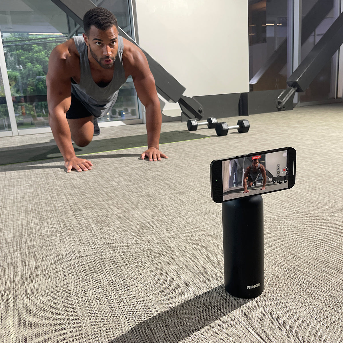 Ringo Water Bottle - with Magnetic Phone Mount - Black 710ml (24oz)