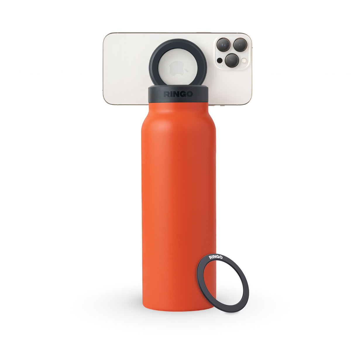 Ringo Water Bottle - with Magnetic Phone Mount - Orange 710ml (24oz)