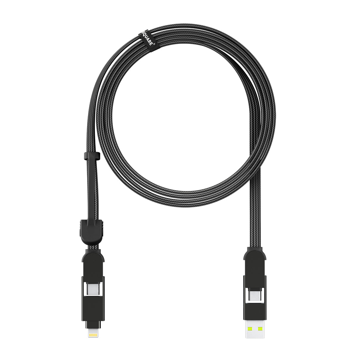 Rolling Square inCharge XL100W 6 in 1 Travel Charging Cable - 2M- Urban Black