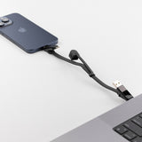 Rolling Square inCharge XL100W 6 in 1 Travel Charging Cable - 30cm - Urban Black