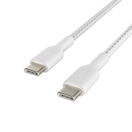 Belkin BoostCharge USB-C to USB-C Braided 1M CableUniversally compatible - White
