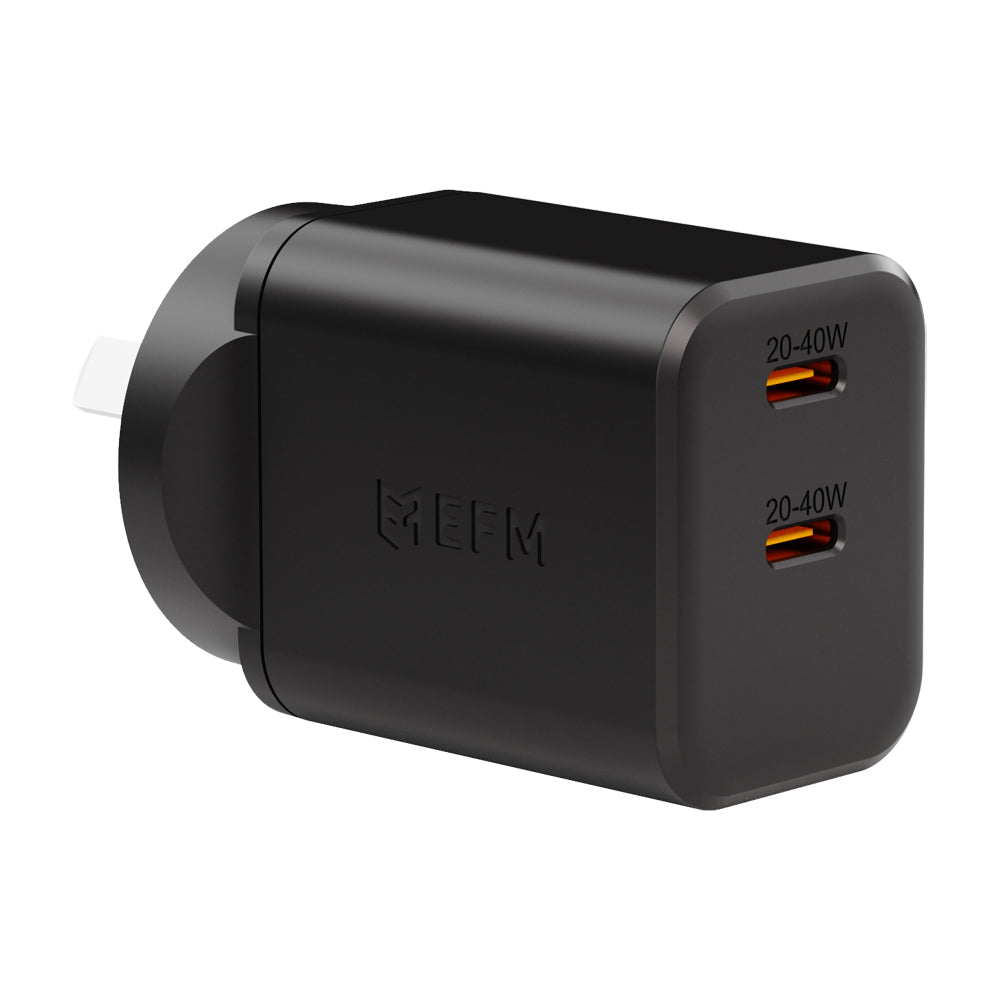 EFM ECO 40W Dual Port Wall ChargerWith GaN  Power Delivery and PPS