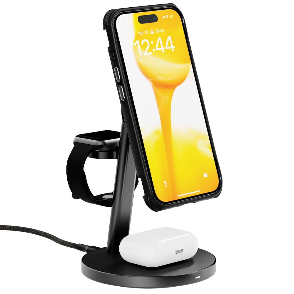 EFM Qi2 Trio Wireless Charge Stand - With 30W Power Supply and 1.2M Cable