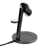 EFM Qi2 Trio Wireless Charge Stand - With 5W MFi Apple Watch Charge Pad