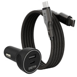 EFM 48W Car Charger - With 1M Mag-Coil USB-C Cable