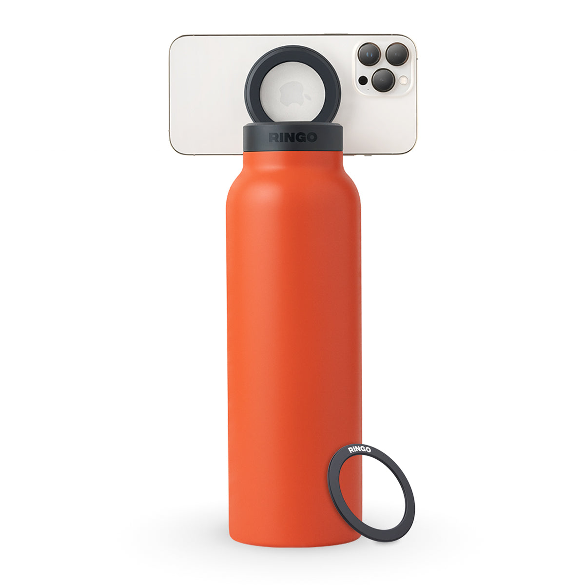 Ringo Water Bottle - with Magnetic Phone Mount - Orange 950ml (32oz)