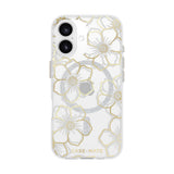 Case-Mate Floral Gems MagSafe CaseFor iPhone 16 - Gold
