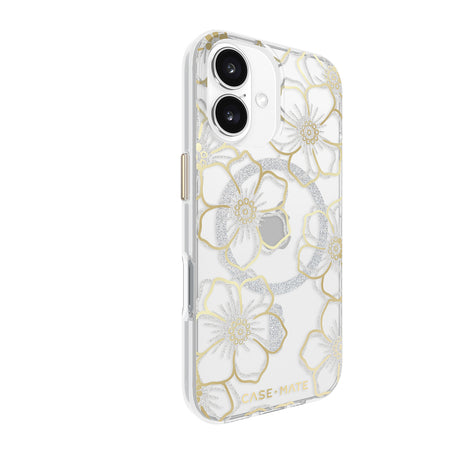 Case-Mate Floral Gems MagSafe CaseFor iPhone 16 - Gold