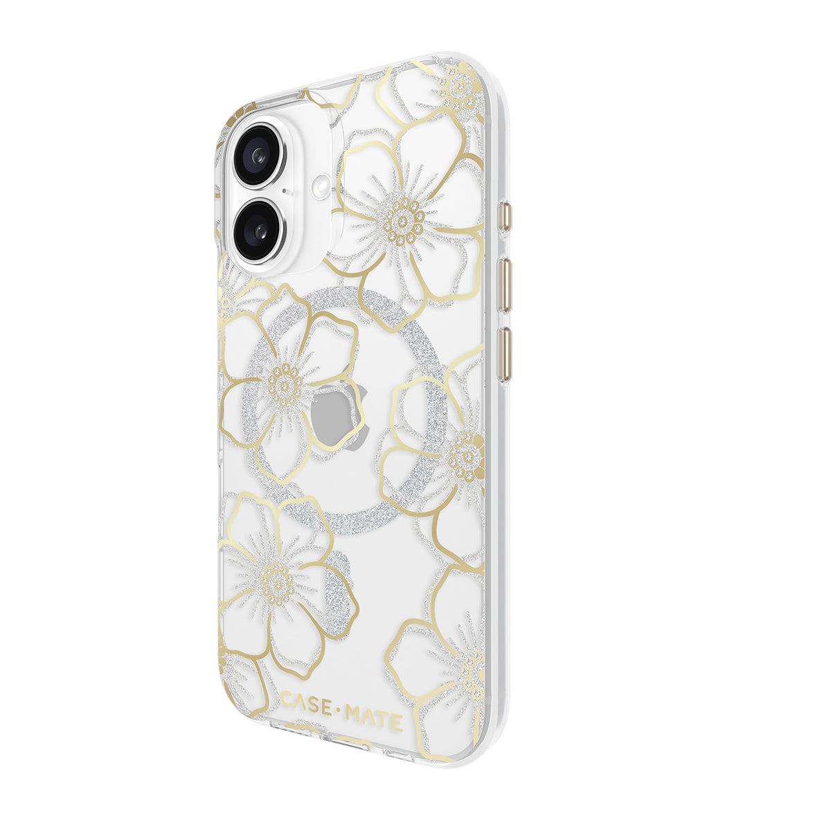 Case-Mate Floral Gems MagSafe CaseFor iPhone 16 - Gold