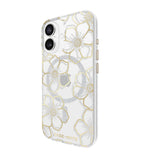 Case-Mate Floral Gems MagSafe CaseFor iPhone 16 - Gold