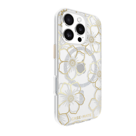 Case-Mate Floral Gems MagSafe CaseFor iPhone 16 Pro - Gold