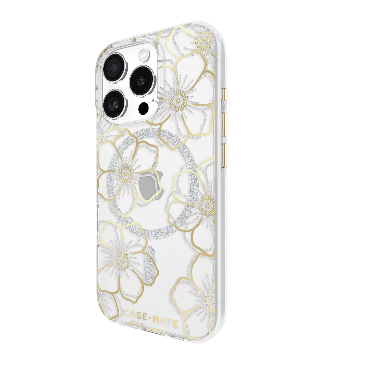 Case-Mate Floral Gems MagSafe CaseFor iPhone 16 Pro - Gold