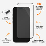 EFM ScreenSafe Glass with D3O Screen ArmourFor iPhone 16 Pro - Clear