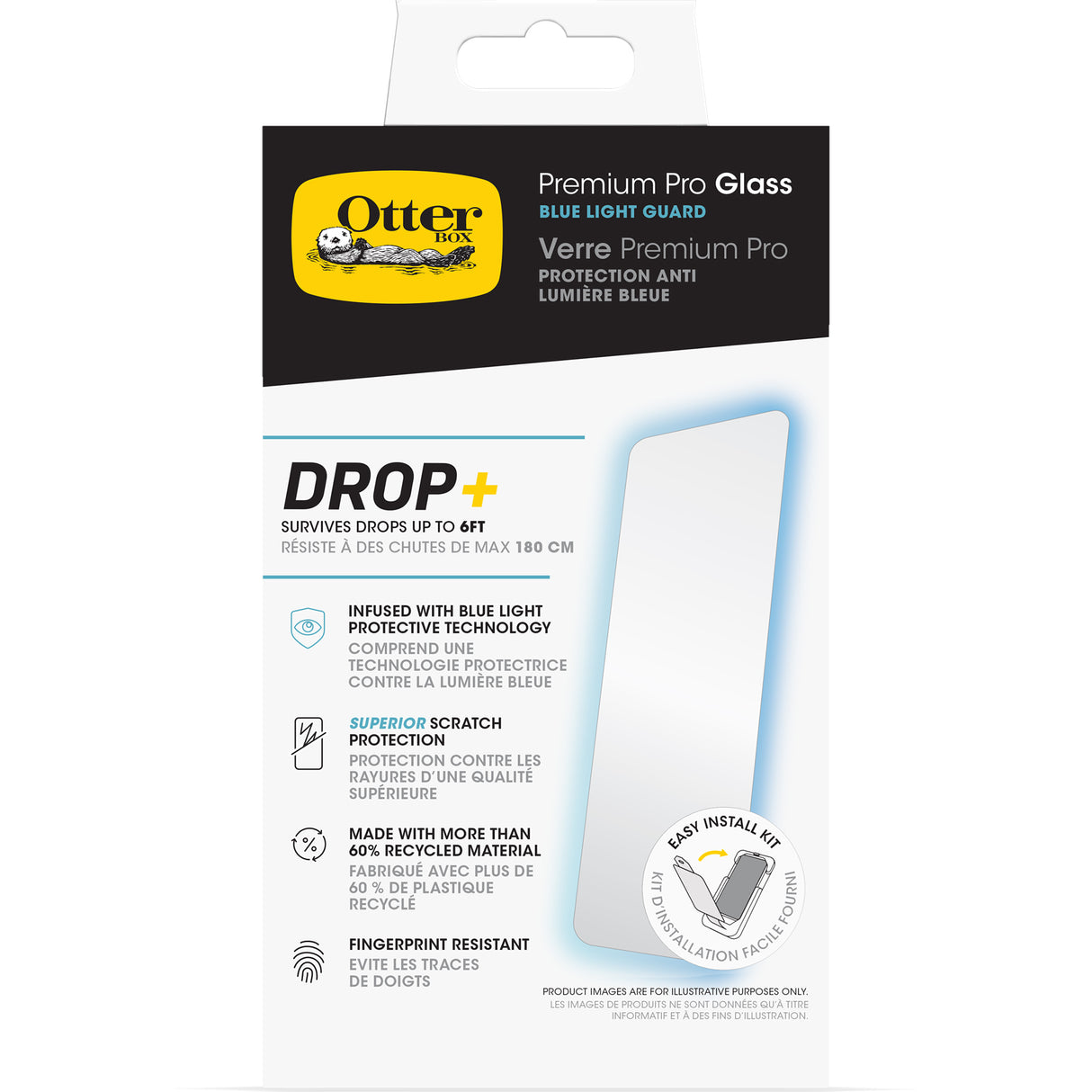 OtterBox Premium Pro Glass Blue Light Screen ProtectorFor iPhone 15 / 16 - Clear