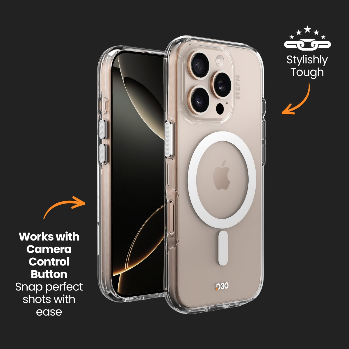 EFM Aspen Case with D3O BioFor iPhone 16 Pro - Clear
