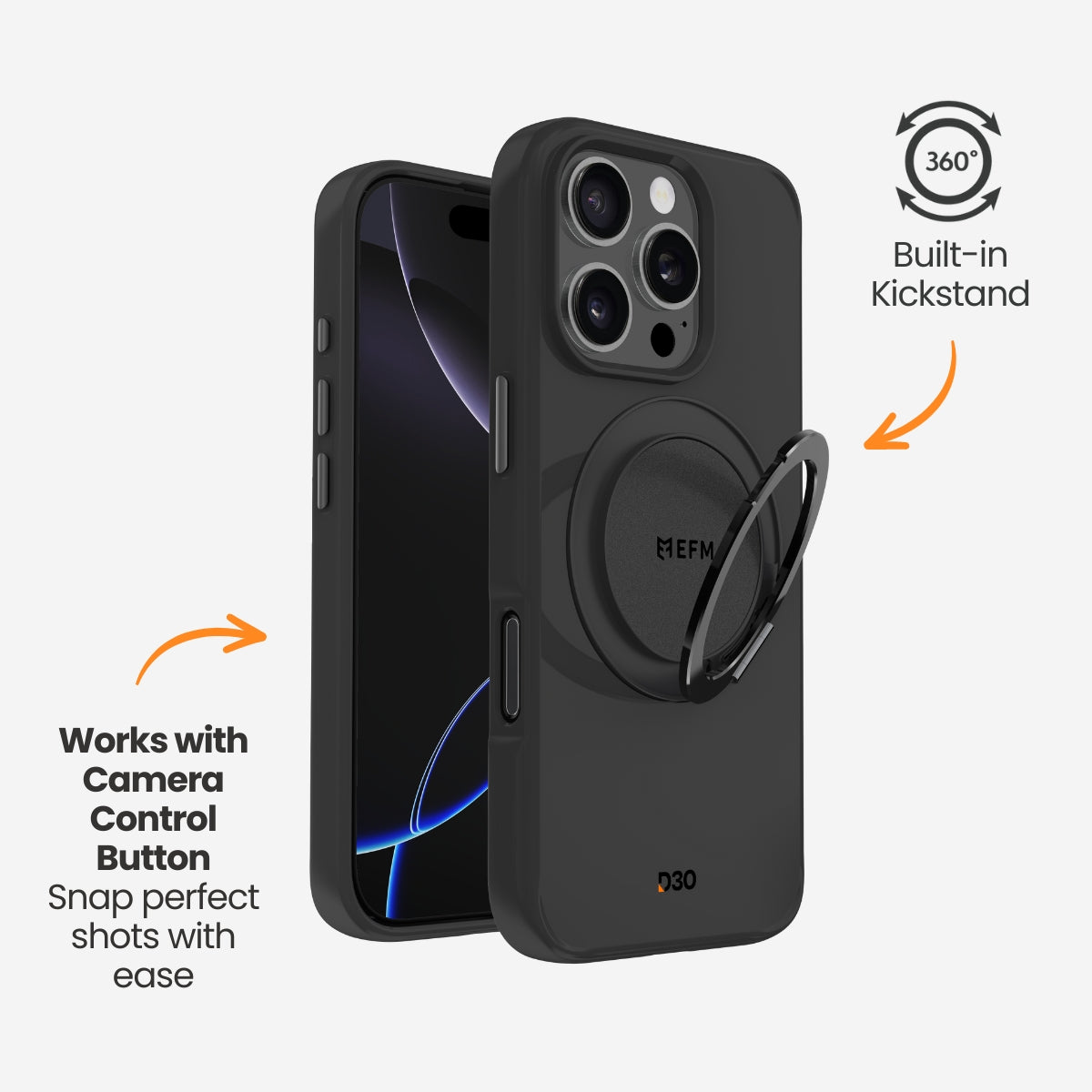 EFM Alta Case with D3O BioFor iPhone 16 Pro Max - Black