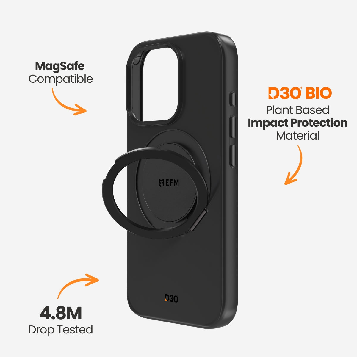 EFM Alta Case with D3O BioFor iPhone 16 Pro Max - Black