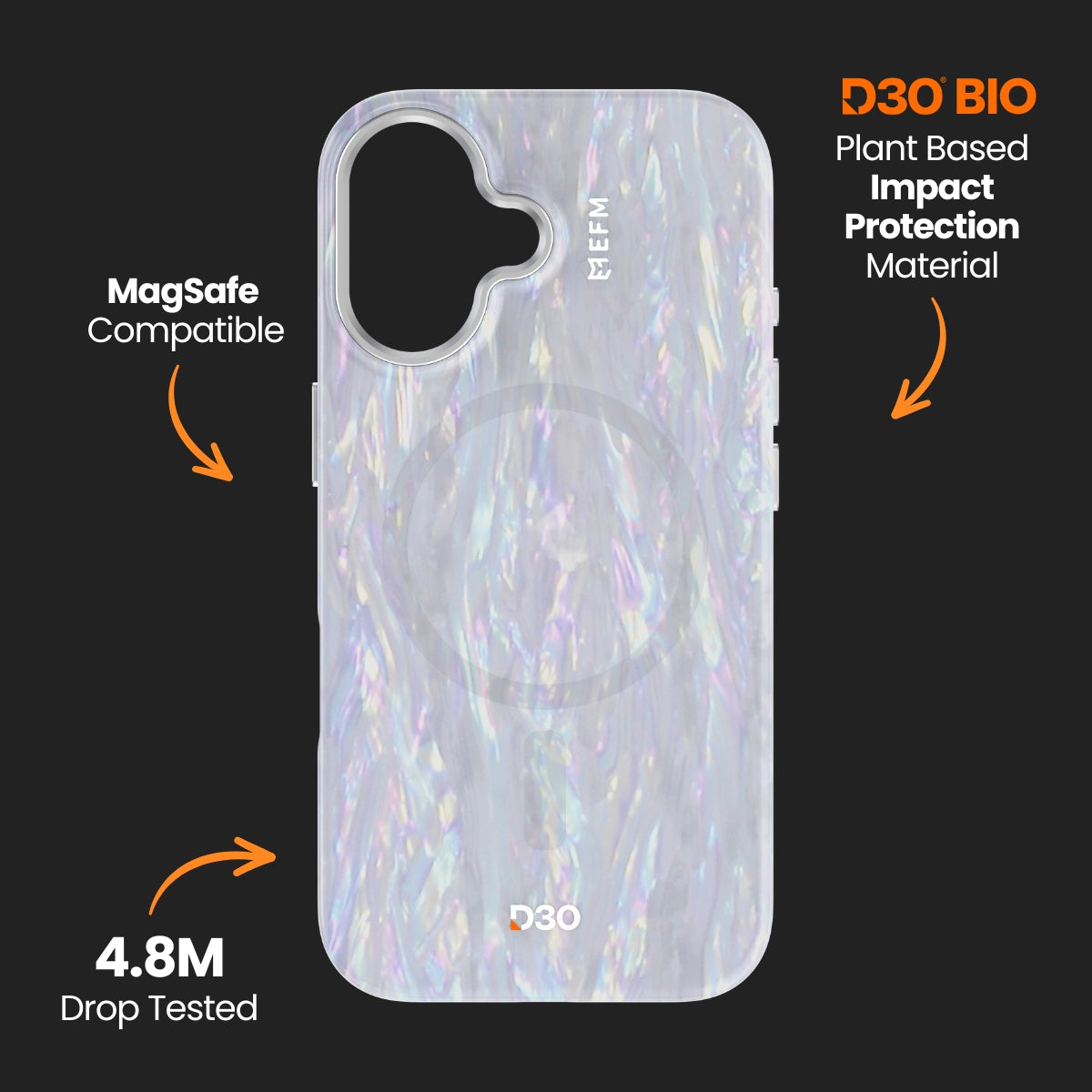 EFM Volta Case with D3O BioFor iPhone 16 - Pearl