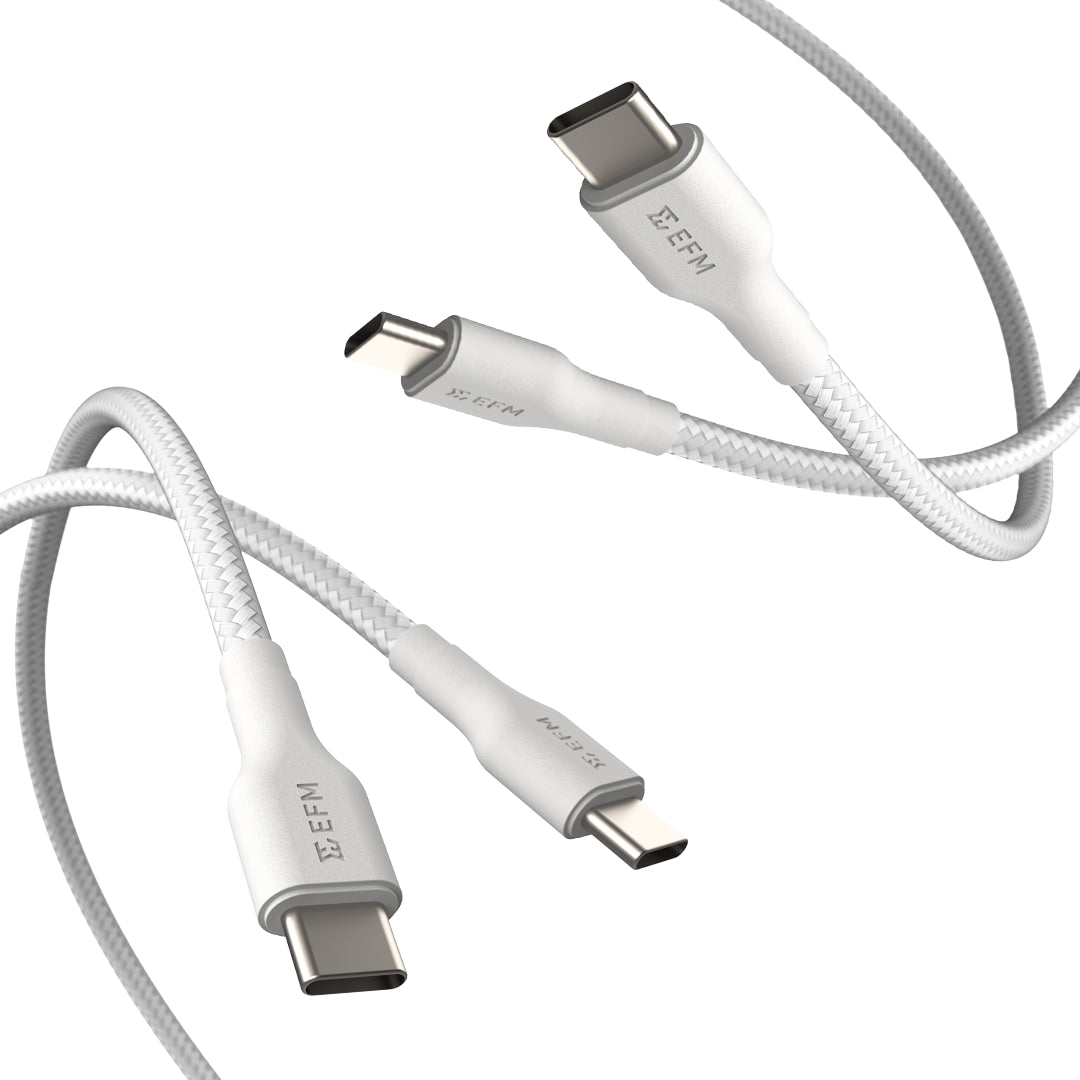 EFM USB-C Braided Cable Twin Pack - 1MWith 60W Power Throughput