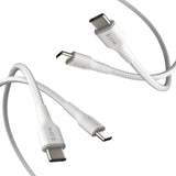 EFM USB-C Braided Cable Twin Pack - 1MWith 60W Power Throughput