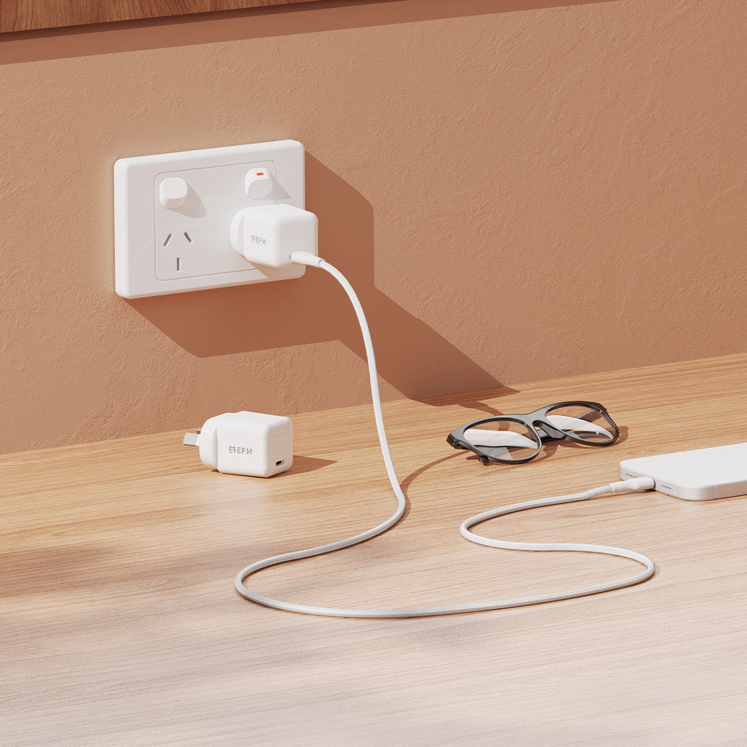 EFM USB-C Braided Cable Twin Pack - 1MWith 60W Power Throughput