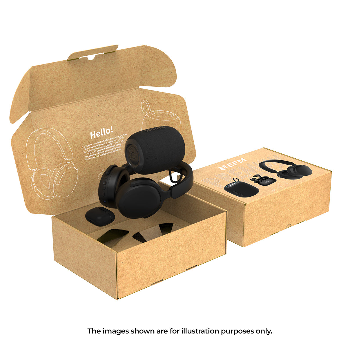 EFM Audio Essential BundleWith Bluetooth Speaker  Headphones and TWS Earbuds