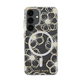 Case-Mate Floral Gems CaseFor Samsung Galaxy S25 - Gold w/ Magnet