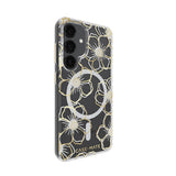 Case-Mate Floral Gems CaseFor Samsung Galaxy S25 - Gold w/ Magnet