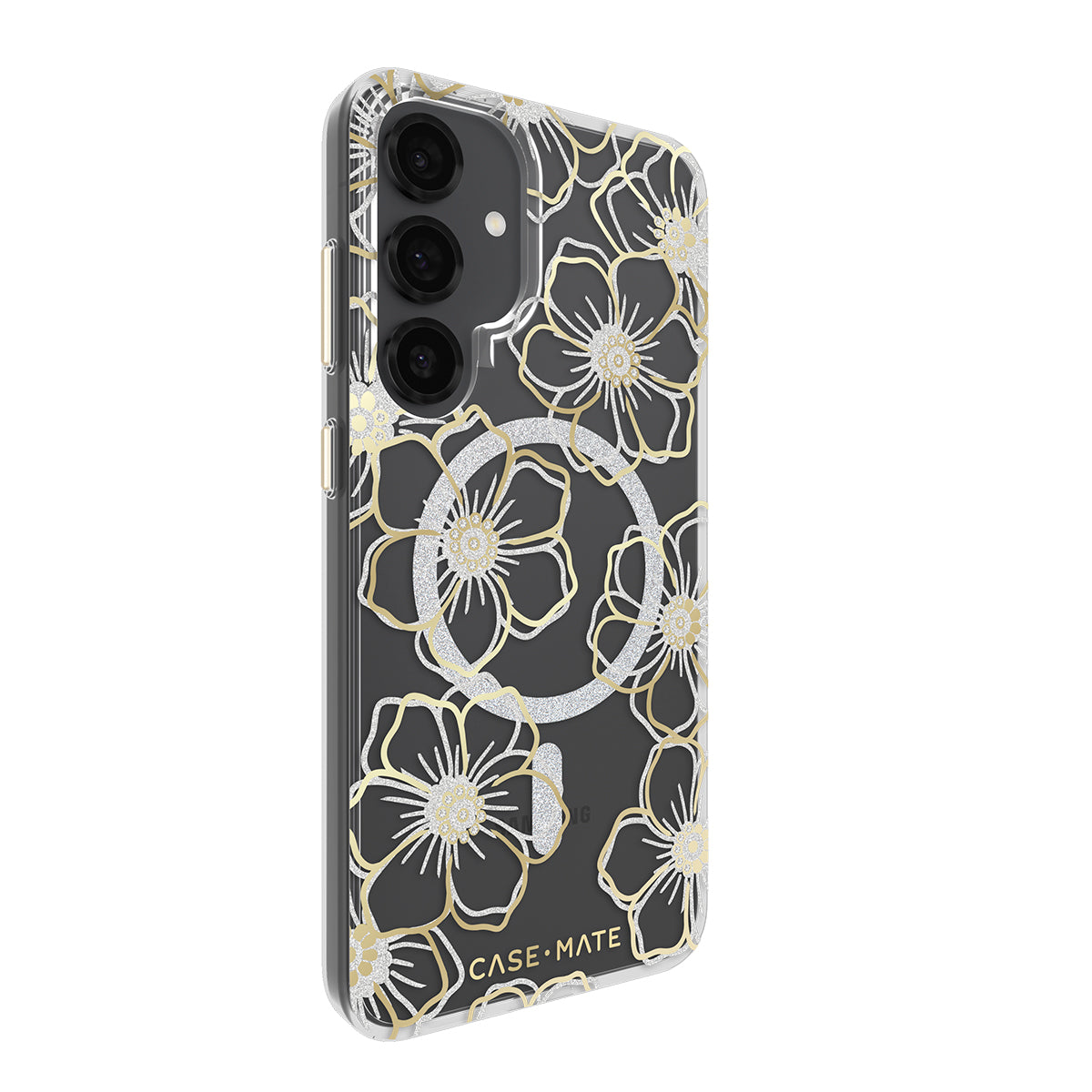 Case-Mate Floral Gems CaseFor Samsung Galaxy S25+ - Gold w/ Magnet