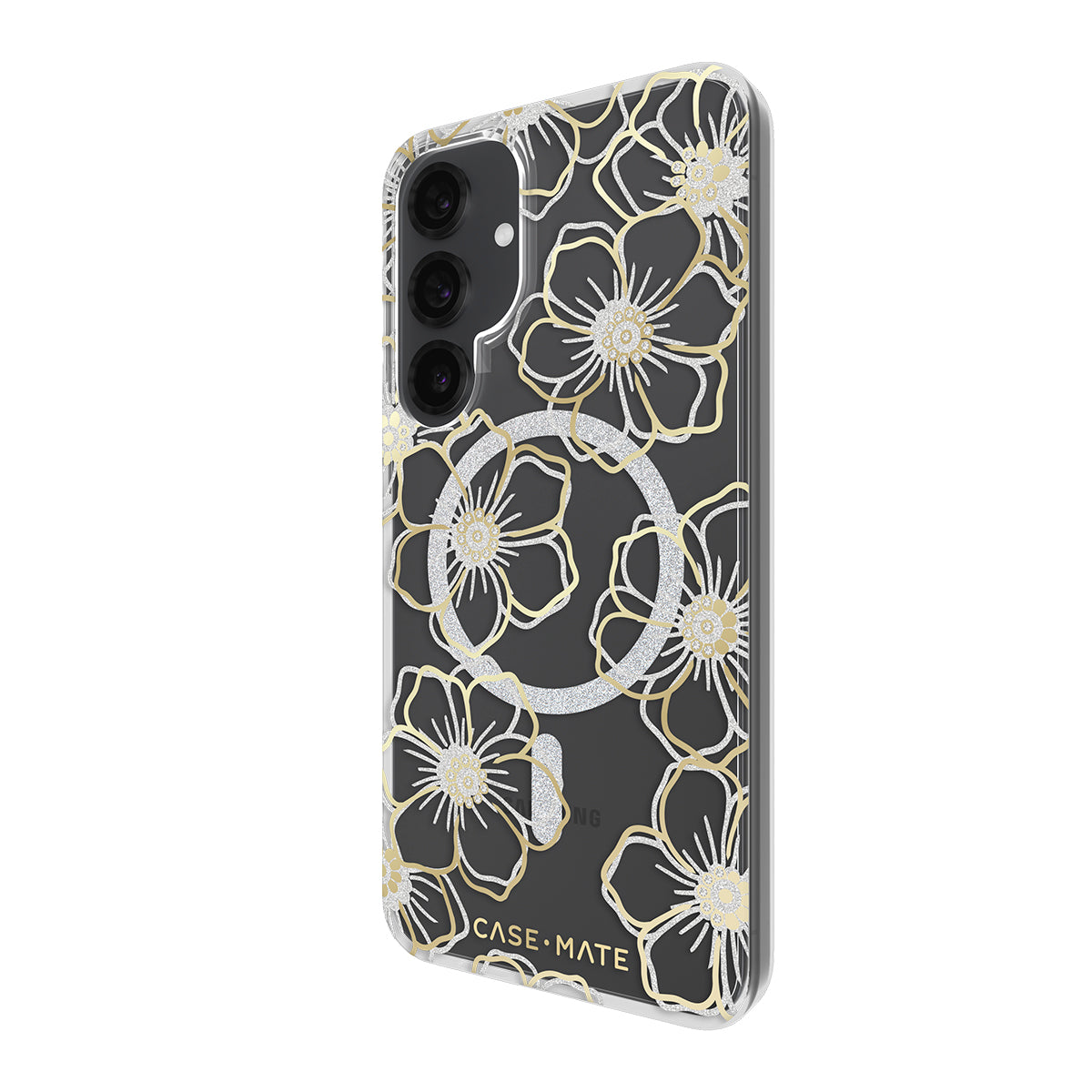 Case-Mate Floral Gems CaseFor Samsung Galaxy S25+ - Gold w/ Magnet