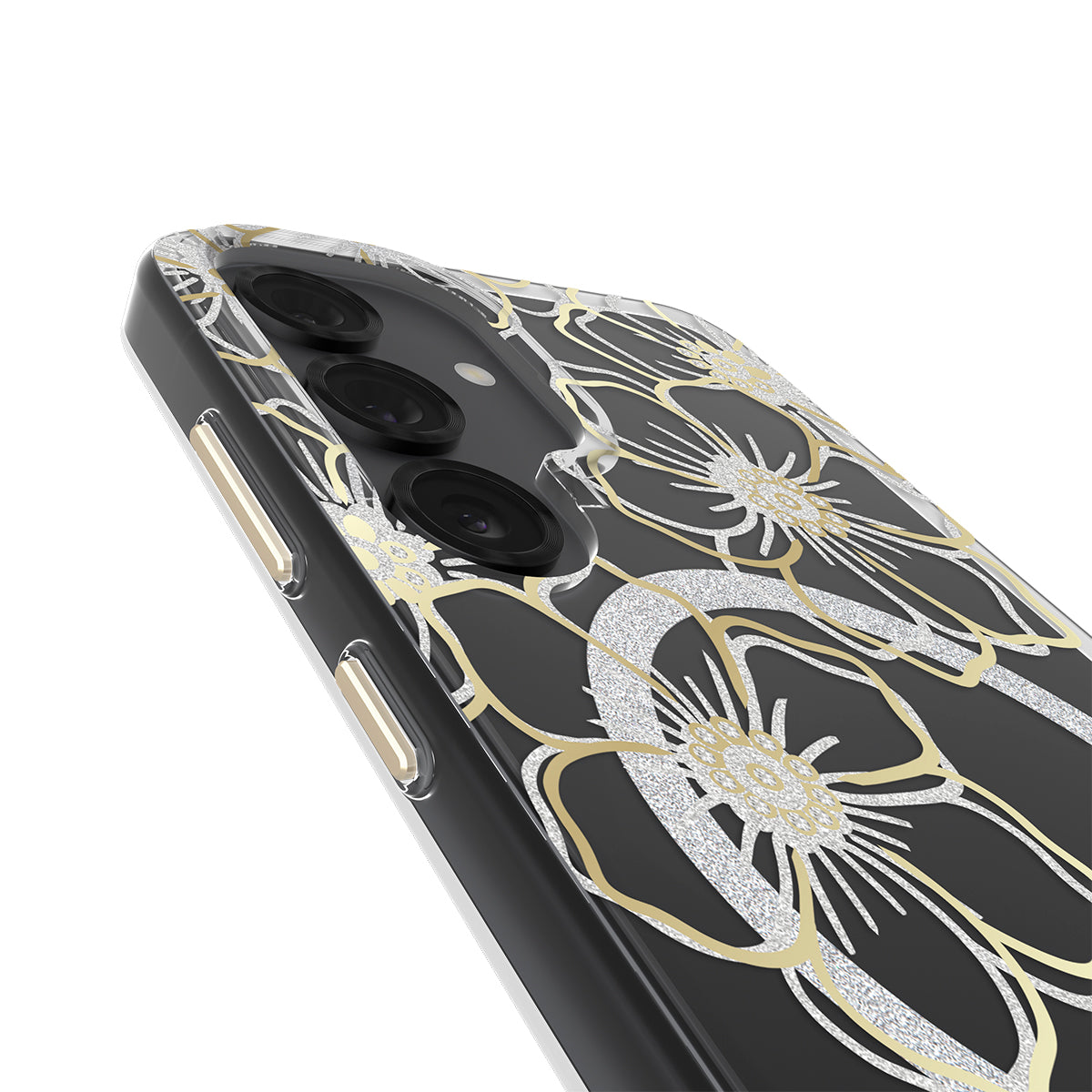 Case-Mate Floral Gems CaseFor Samsung Galaxy S25+ - Gold w/ Magnet