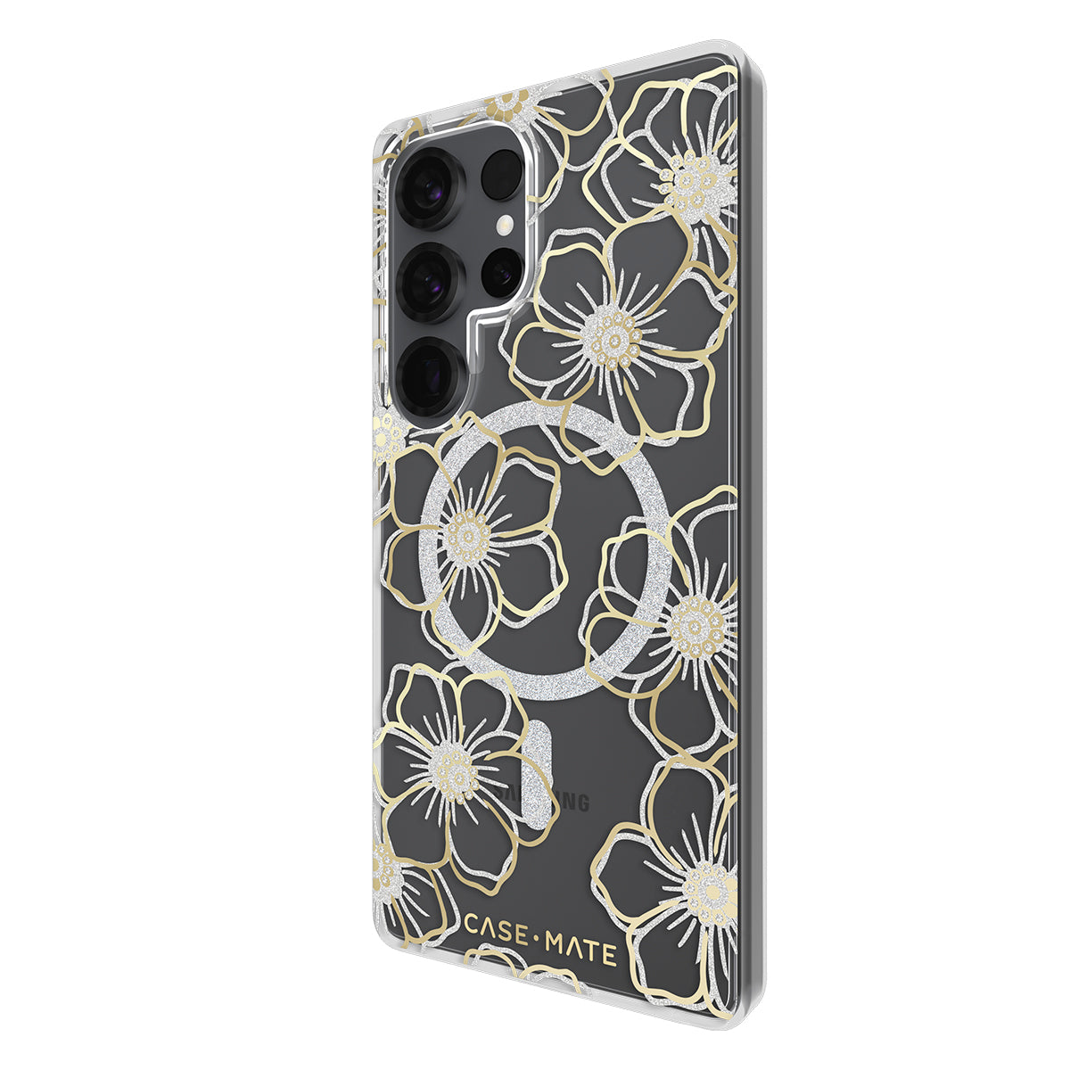 Case-Mate Floral Gems CaseFor Samsung Galaxy S25 Ultra - Gold w/ Magnet