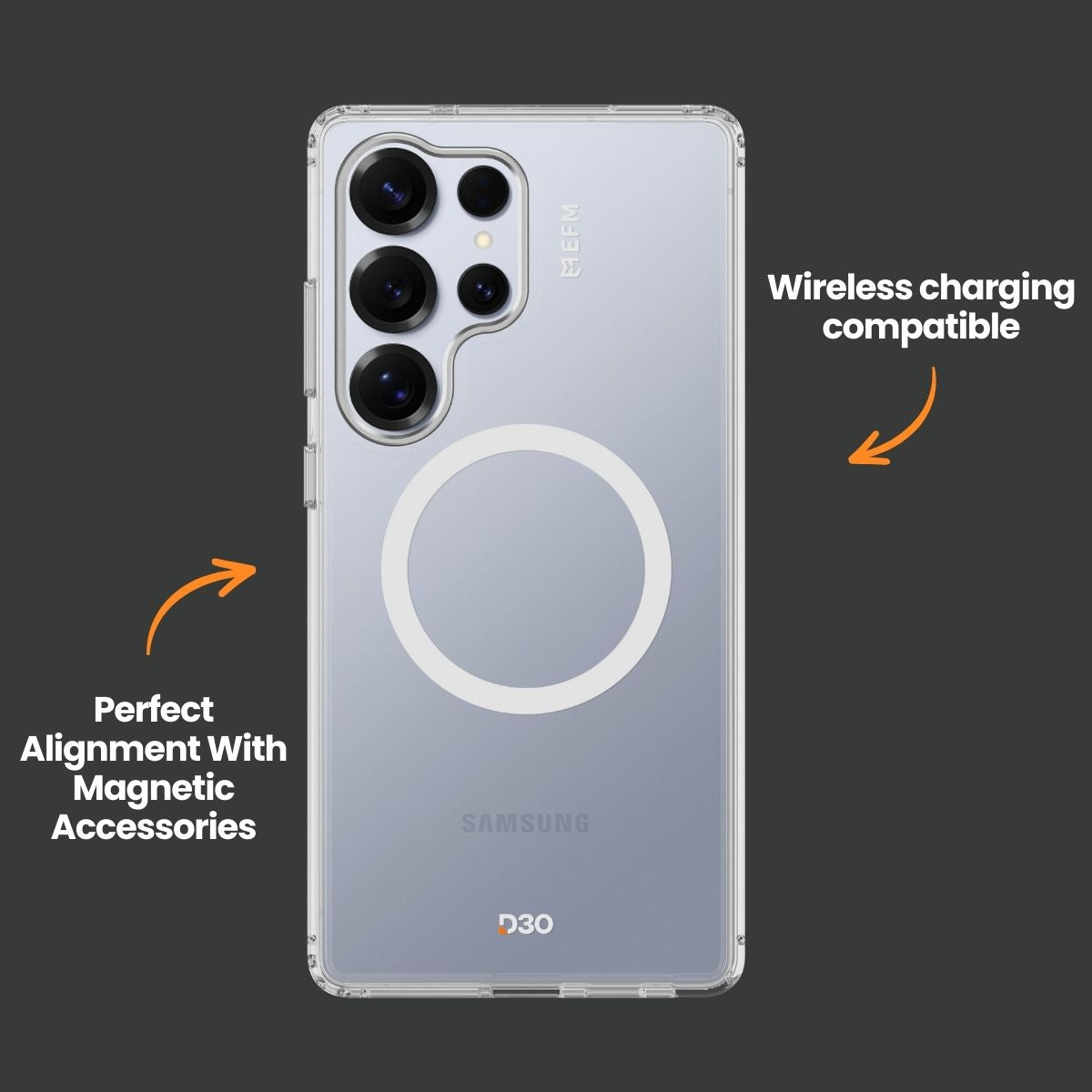 EFM Volta Case with D3O BIOFor Samsung Galaxy S25+ - Clear