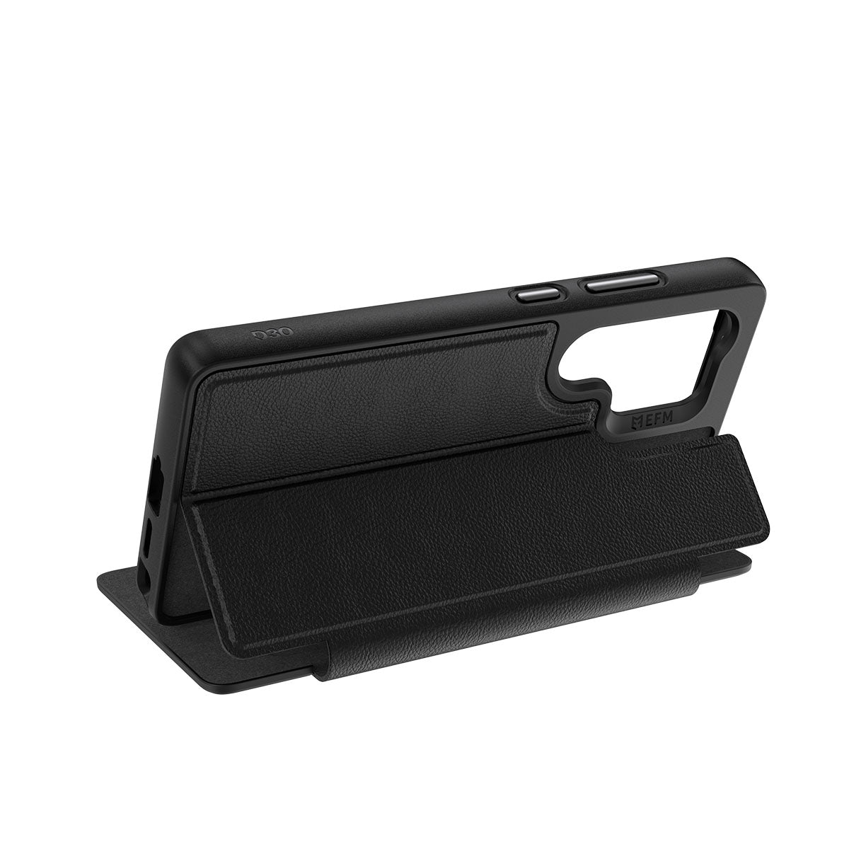 EFM Monaco Vegan Leather Wallet Case with D3O BIOFor Samsung Galaxy S25 Ultra - Black