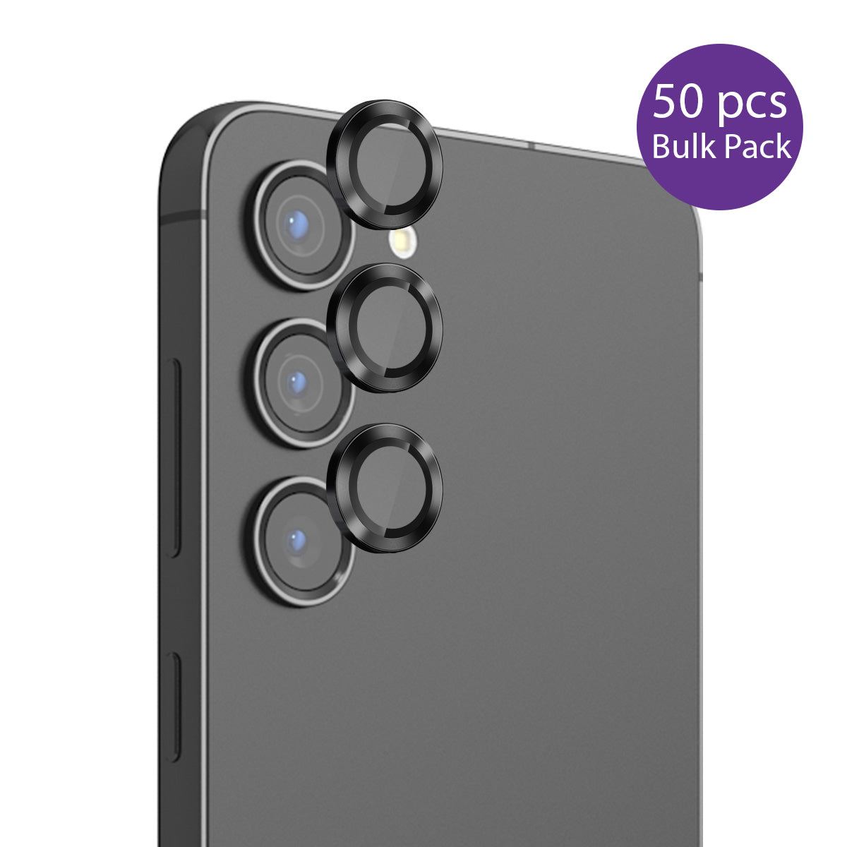 EFM Camera Lens Protector Bulk Pack - For Samsung Galaxy S25 - Carbon