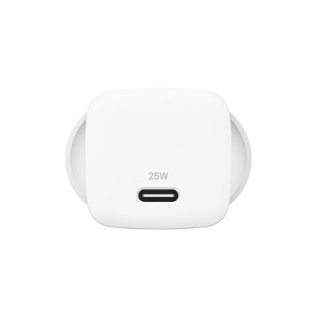 Belkin BoostCharge 25W Wall Charger & USB-C Cable - With USB-C Output & 1m USB-C to USB-C Cable - White