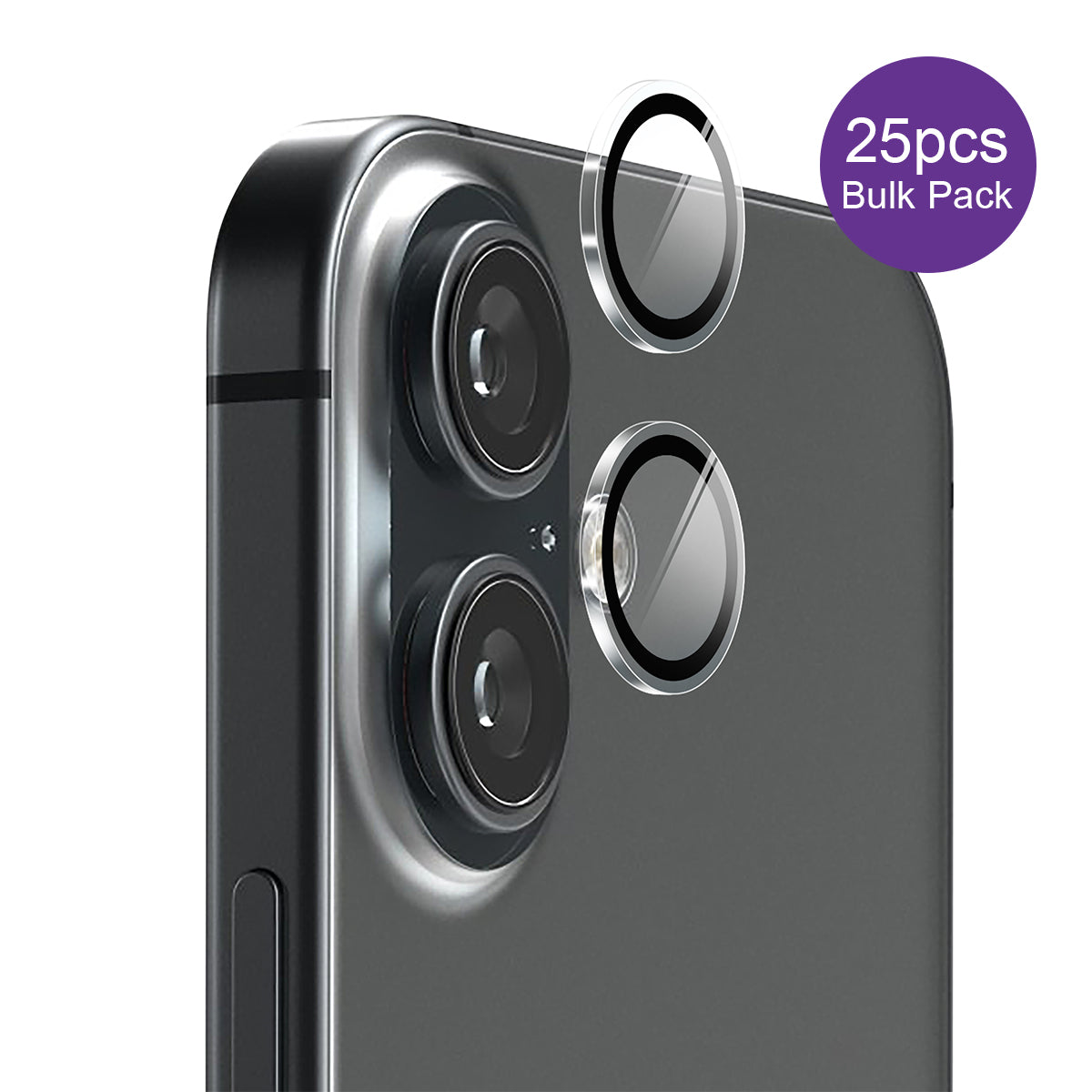 EFM Camera Lens Protector Bulk Pack - 25 Units - For iPhone 17 - Clear