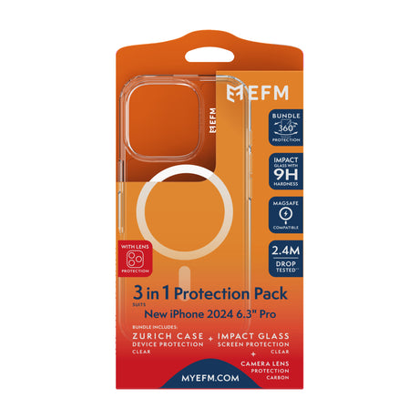 EFM Zurich MagSafe, Impact Screen, Lens Protector Bundle - For iPhone 16 Pro