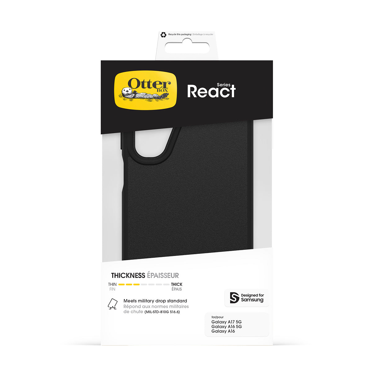 OtterBox React Case - For Samsung Galaxy A17/A16 5G - Black