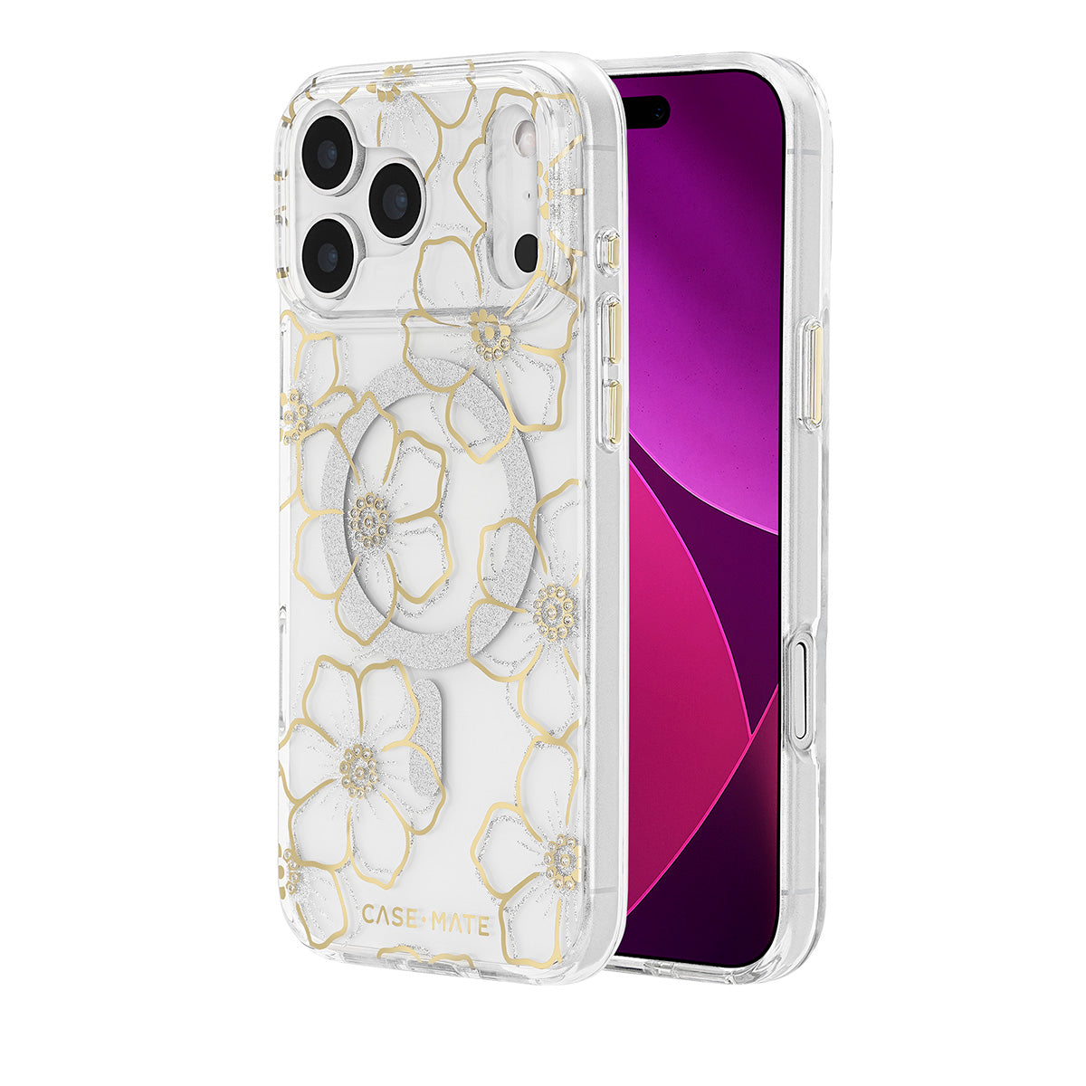 Case-Mate Floral Gems MagSafe Case - For iPhone 17 Pro Max - Gold