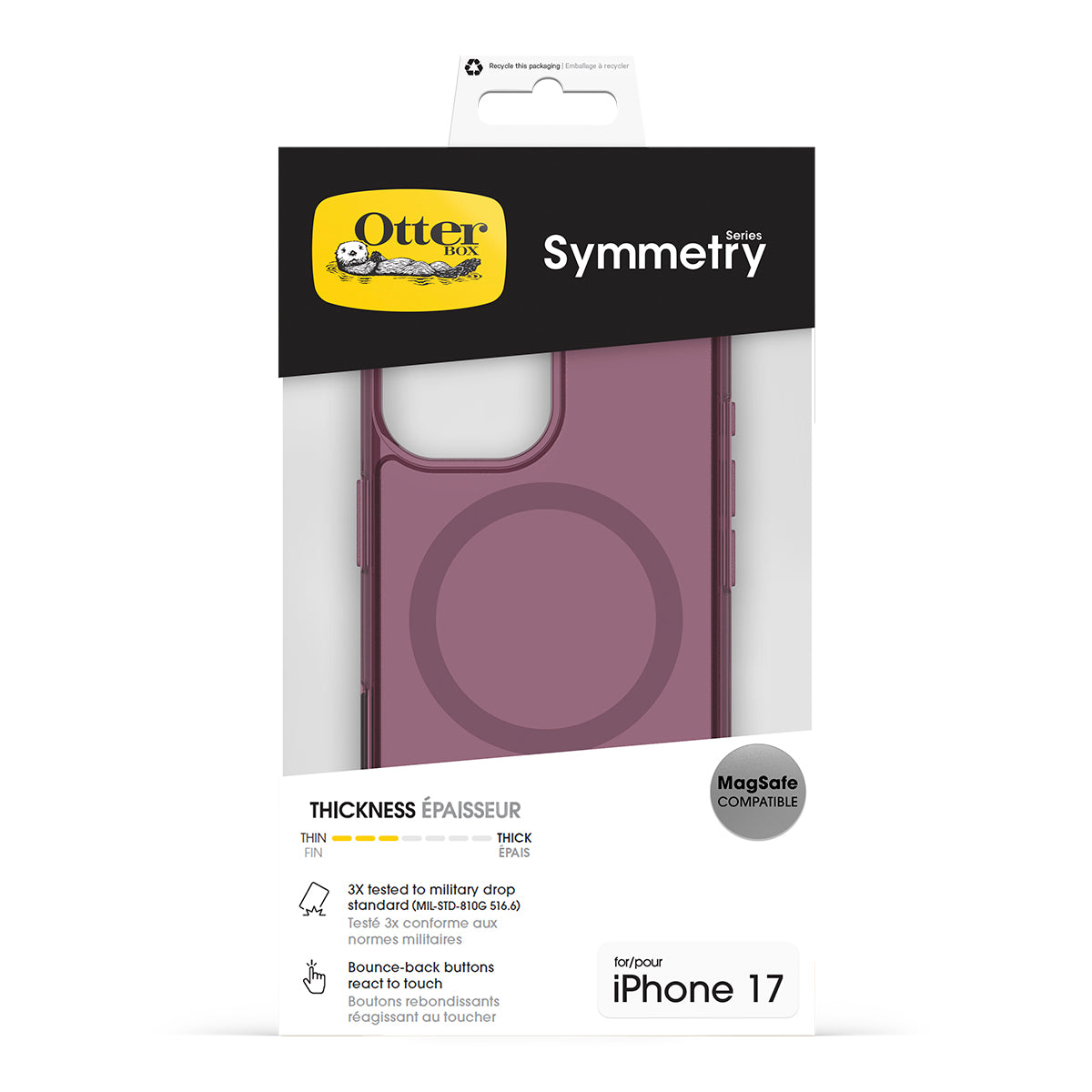 OtterBox Symmetry MagSafe Case with Camera Control - For iPhone 17 - Rhapsody Pink