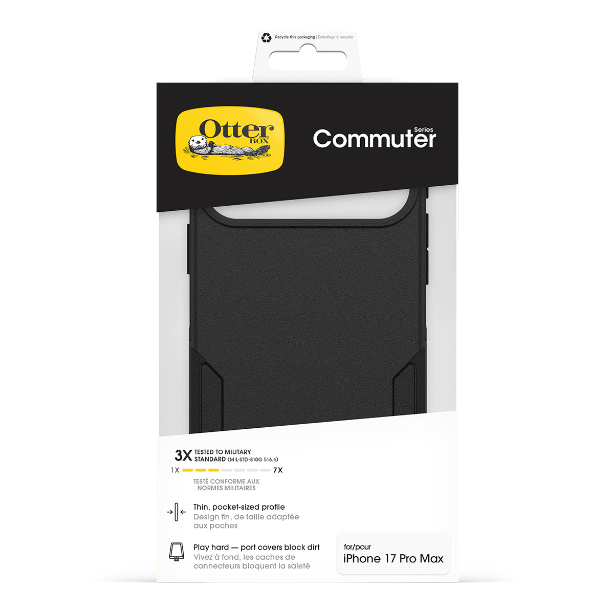OtterBox Commuter Case with Camera Control - For iPhone 17 Pro Max - Black