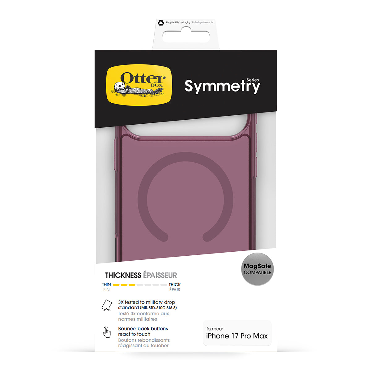 OtterBox Symmetry MagSafe Case with Camera Control - For iPhone 17 Pro Max- Rhapsody Pink