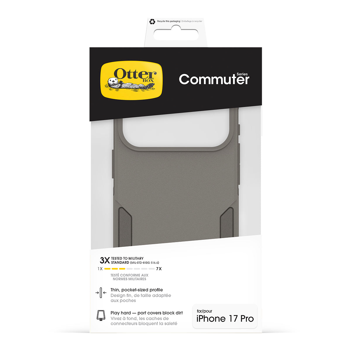 OtterBox Commuter Case with Camera Control - For iPhone 17 Pro - Stone