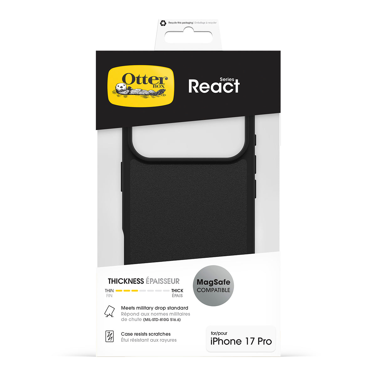 OtterBox React MagSafe Case - For iPhone 17 Pro - Black