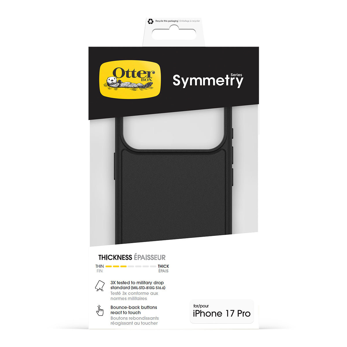 OtterBox Symmetry MagSafe Case with Camera Control - For iPhone 17 Pro - Black