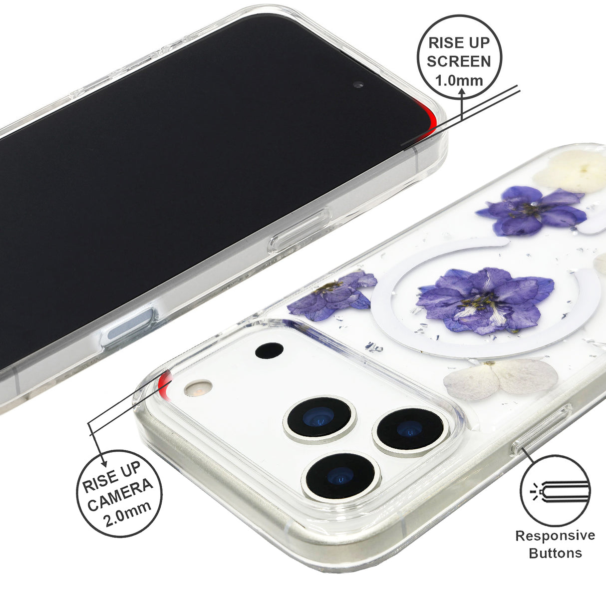 iPhone 17 Pro Max Real Flower Magsafe Case